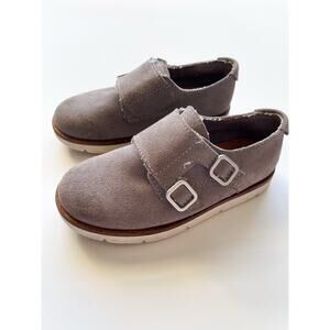 Zara Boy's Grey Suede Leather Monk Loafer Shoes Size 25 3/4 Years